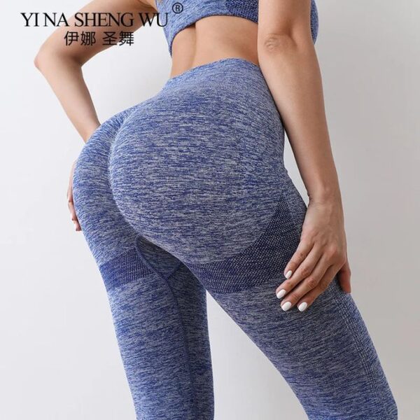 Stretching High Waist Yoga Bra And Leggings Gym Workout Clothes Set - Image 2